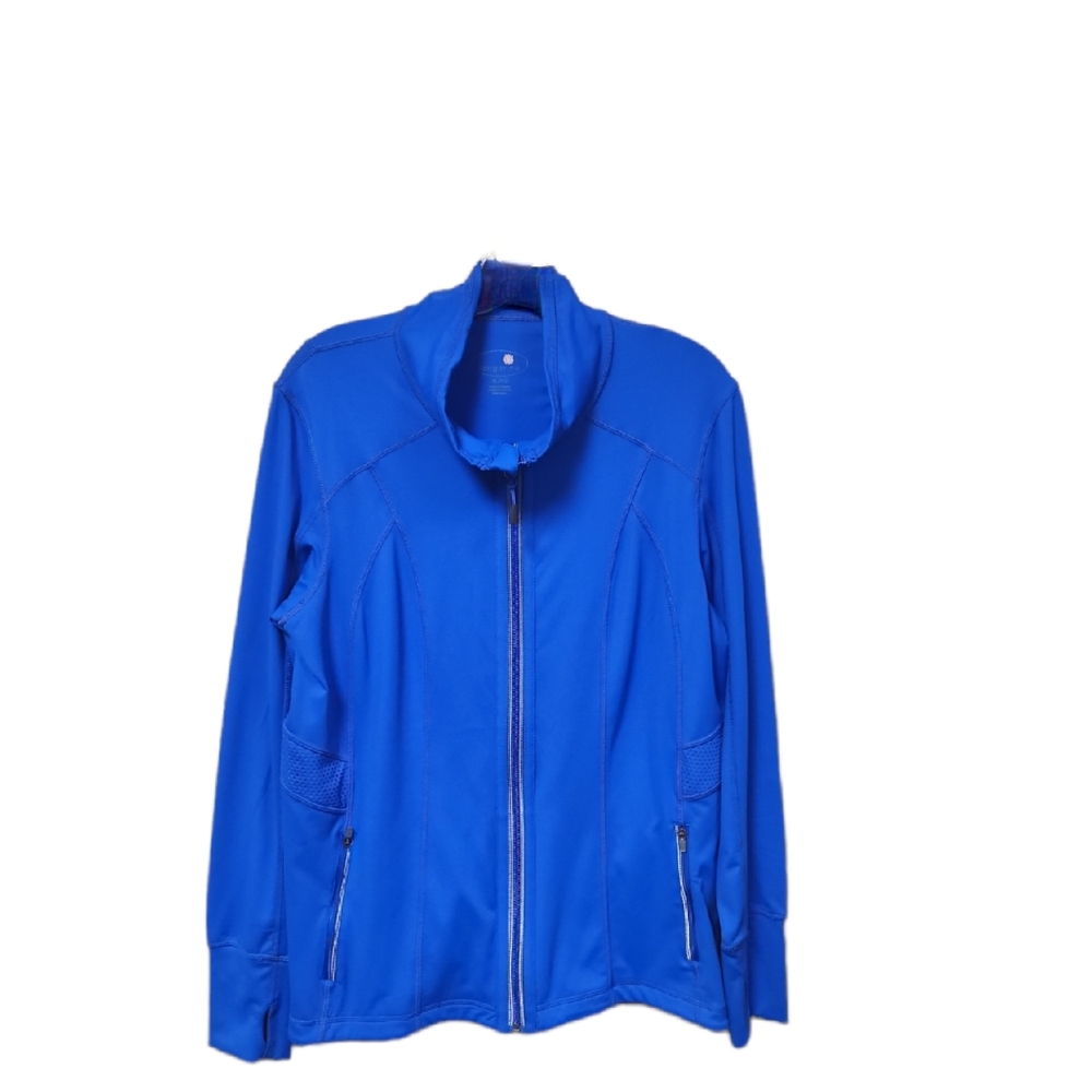 Tangerine Blue Long Sleeve Front Zip Vented Long Sleeve Jacket Size XL
